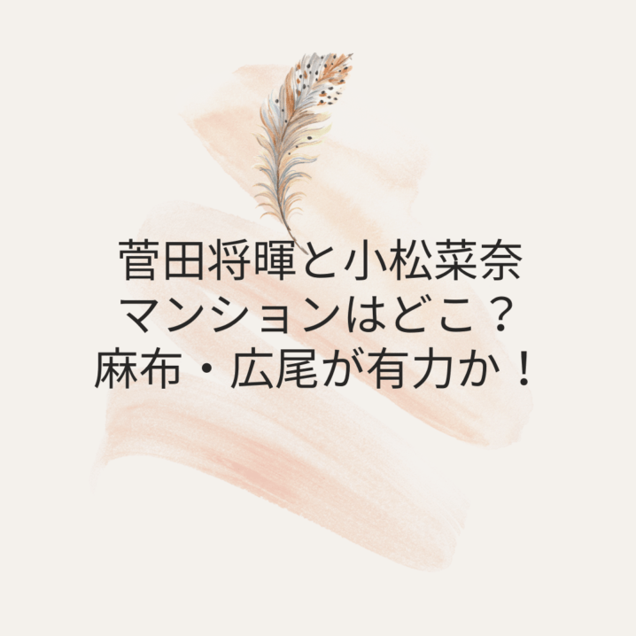 菅田将暉と小松菜奈のマンションはどこ？麻布・広尾が有力か！画像
