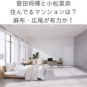 菅田将暉と小松菜奈のマンションはどこ？を説明した画像