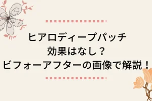 ヒアロディープパッチの効果はなし？ビフォーアフターの画像で解説！