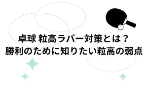 卓球 粒高ラバー対策とは？を説明した画像