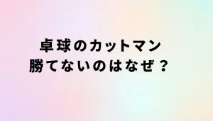 卓球のカットマン勝てないのはなぜ？を説明した画像